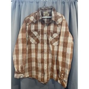 BKE Men’s Long Sleeve Pearl Snap Shirt Size Large